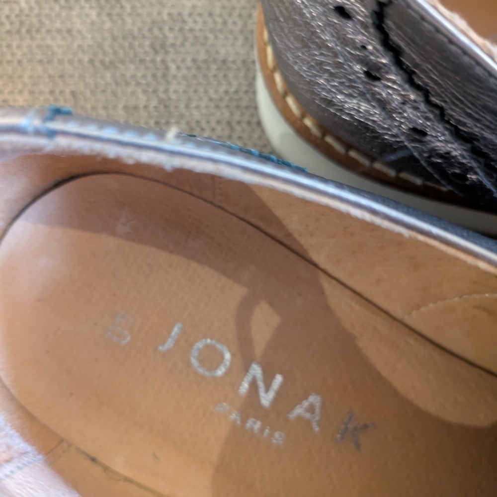 Jonak London Metallic Silver Platform Oxford Shoes Size EU 40 US 9.5 - Picture 6 of 8